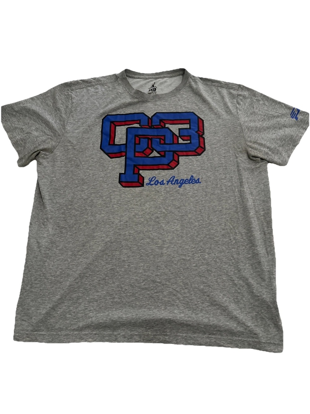 Jordan Chris Paul CP3 LA Basketball T-shirt Gray NBA Mens XXL Good Condition